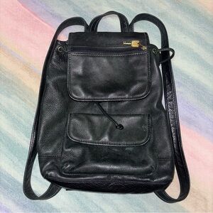 Black Leather Fossil Backpack